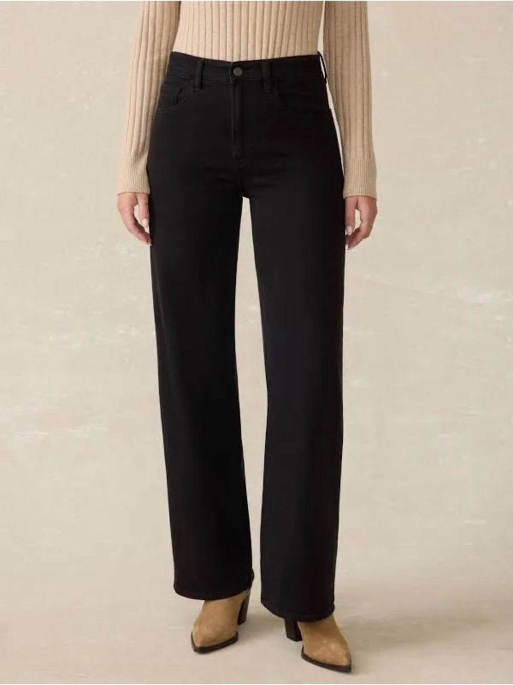 Faherty Dream Jean Wide-Leg Size 28 Nocturne Wash Black Minimalist Boho Soft